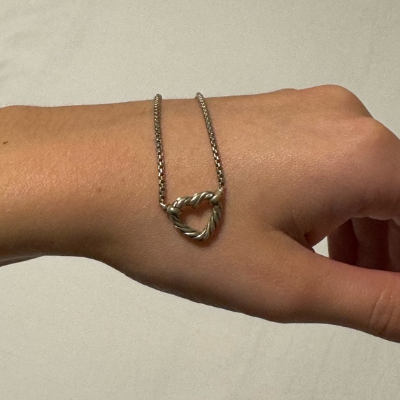 David Yurman Silver and Gold Heart Necklace - Picture 6 of 7